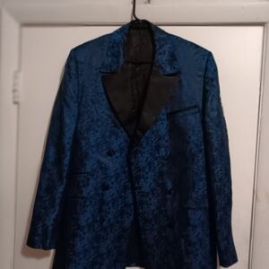 After Six Midnight Blue Velvet Blazer